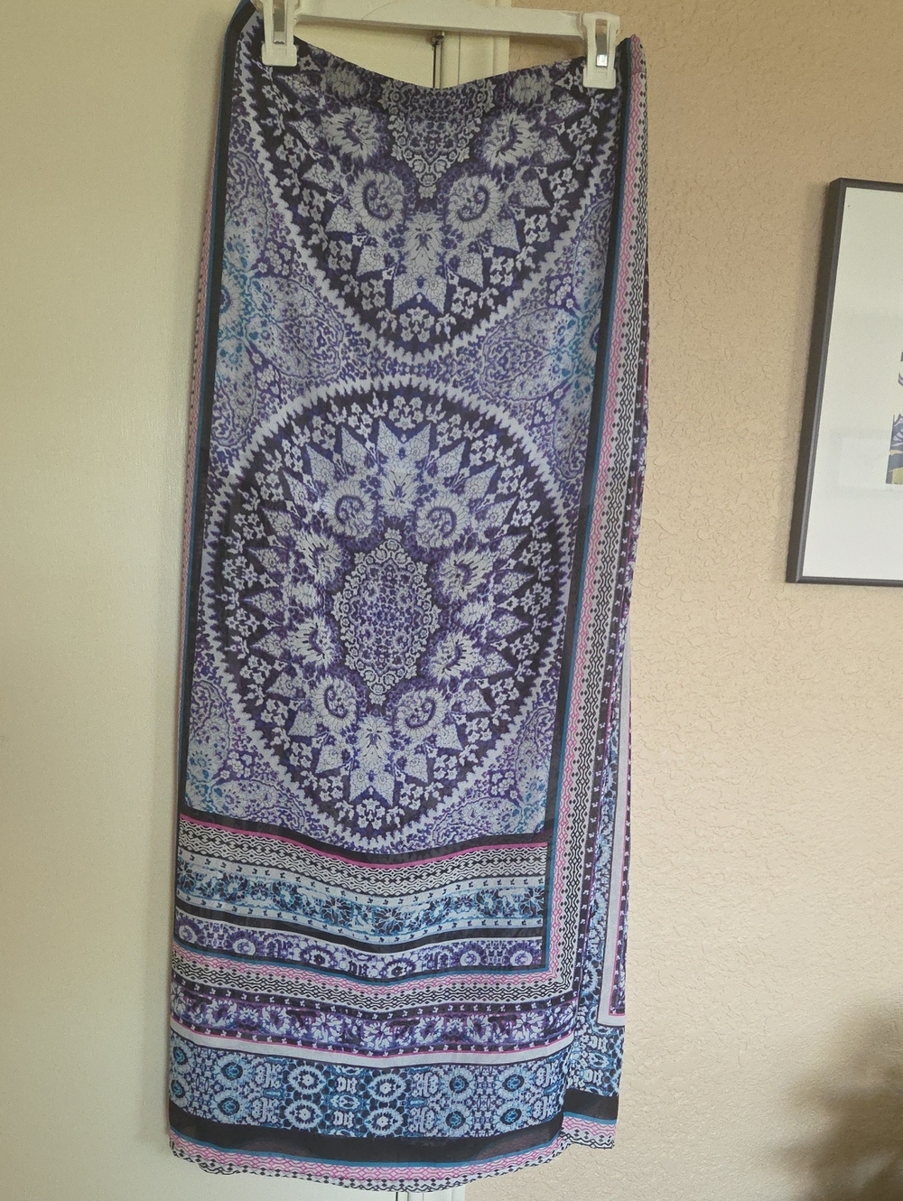 Express Boho Purple Printed Maxi Skirt